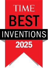 Muon Careers Time Best Investions A red ribbon-style badge displaying "TIME BEST INVENTIONS 2025" in bold white and black text.