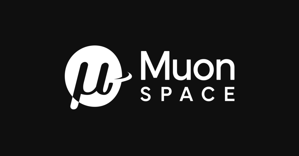 Muon Space logo featuring a Greek mu symbol inside a white circle on a black background.